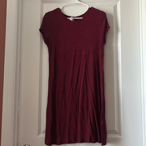 Navy & Red Striped Mini Dress - Picture 1 of 2